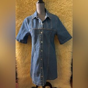 Abercrombie & Fitch Vintage Y2K Denim Shirt Dress Sz M